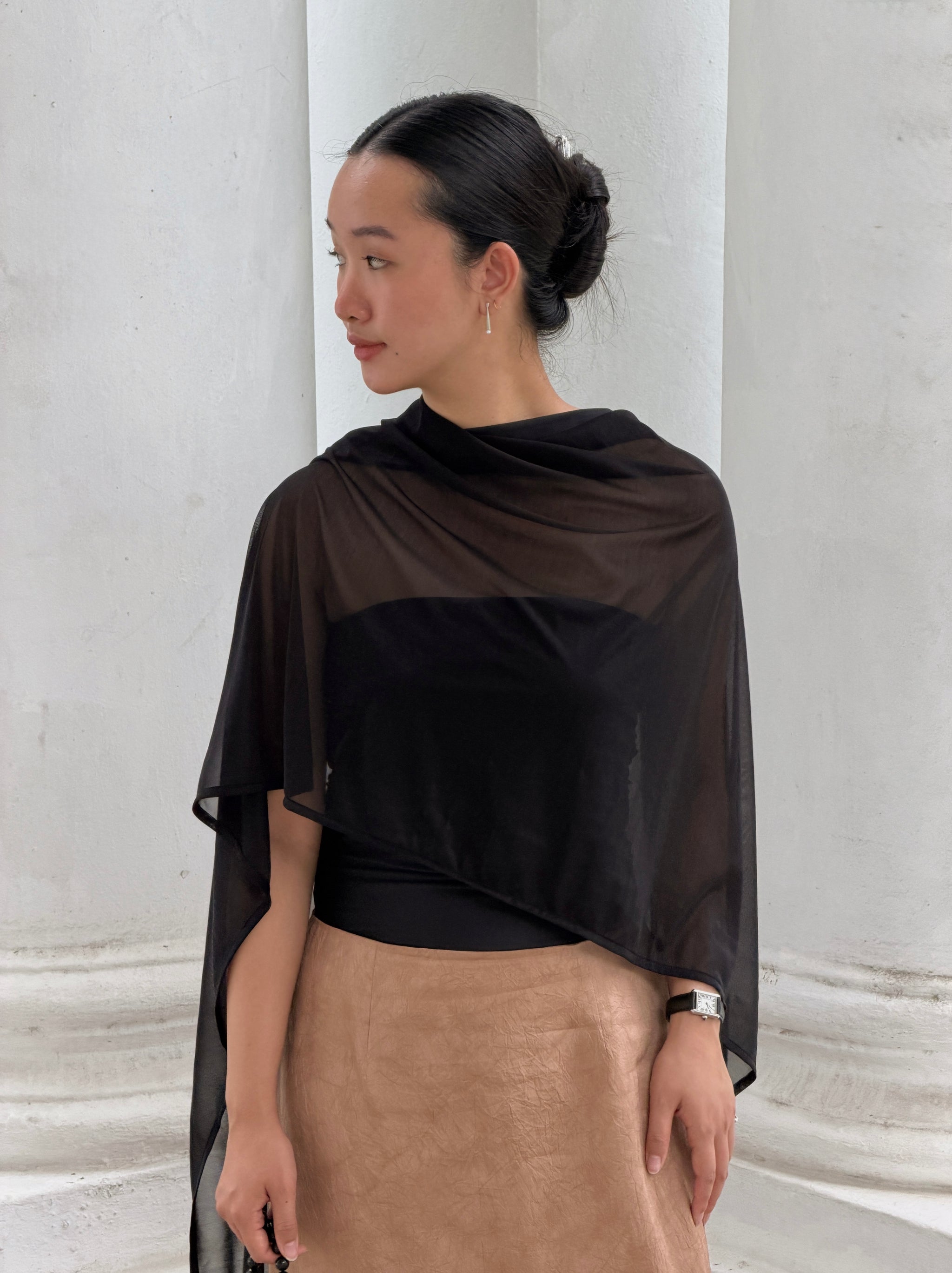 DRESS OVER CAPE - midnight black – SISANDI