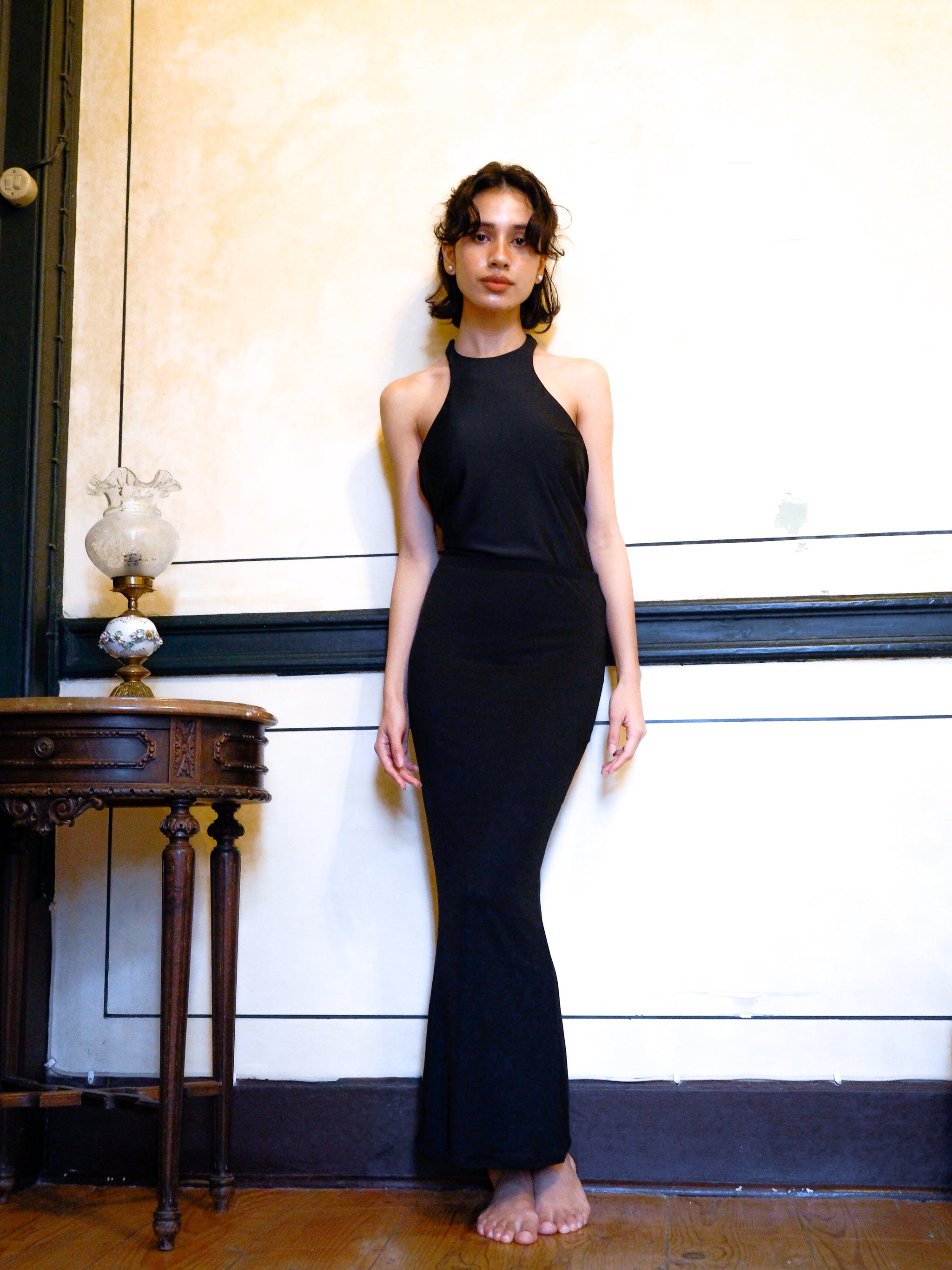 SISANDI DRESS OVER SKIRT✴︎サイズ2新品未使用 DRESS OVER SKIRT - midnight black – SISANDI